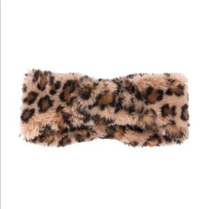 NWT SOLD OUT Yves Salomon Leopard Wool Headband